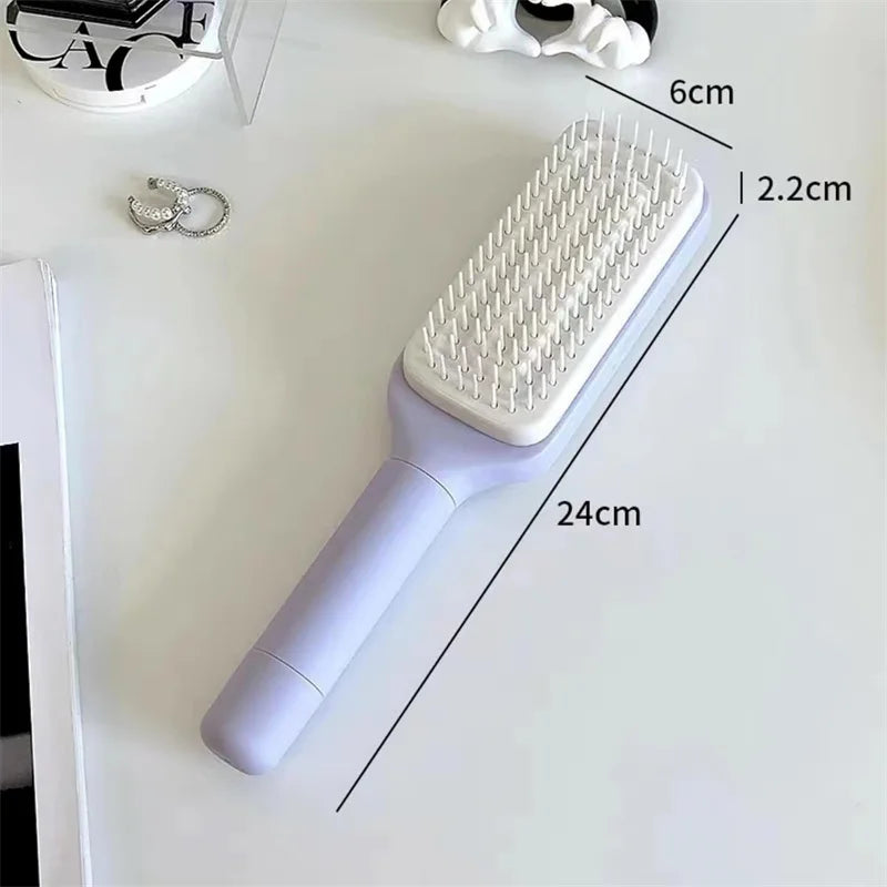 Brosse à Cheveux Rotative Autonettoyante