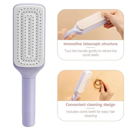 Brosse à Cheveux Rotative Autonettoyante